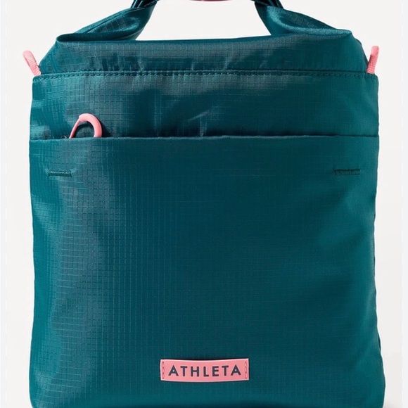 Athleta Teal and Coral Crest Convertible Crossbody Bag - Picture 2 of 9